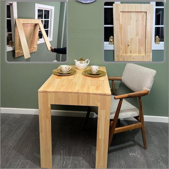 Natural Wood Folding Table, Framed Folding Table, Foldable