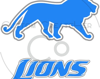 Detroit Football-Lions White Background SVG, PNG, JPG, digital download image