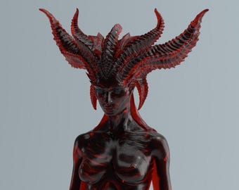 Figura de Lilith de Diablo IV (versión roja transparente) Brillo etéreo