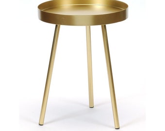 Gold Round Side Table