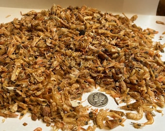 Premium Freeze Dried "Baby & Bits Red Shrimp" Tropical Fish Food Turtles ,Koi, Lizards Piranhas Cichlid Discus Oscar   "