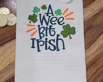 A Wee Bit Irish Embroidered Dishtowel