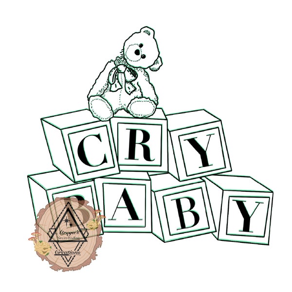 Cry baby blocks teddy bear Melanie Martinez digital downloadPrints