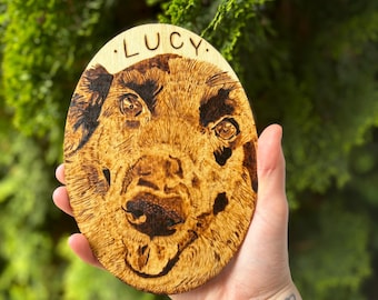 Pyrografie aangepaste houtgestookte portretten gepersonaliseerde foto met de hand op hout gebrand op hout huisdieren honden katten mensen familie