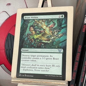 Bestia dentro del arte extendido - Alter - Tarjeta MtG auténtica pintada a mano