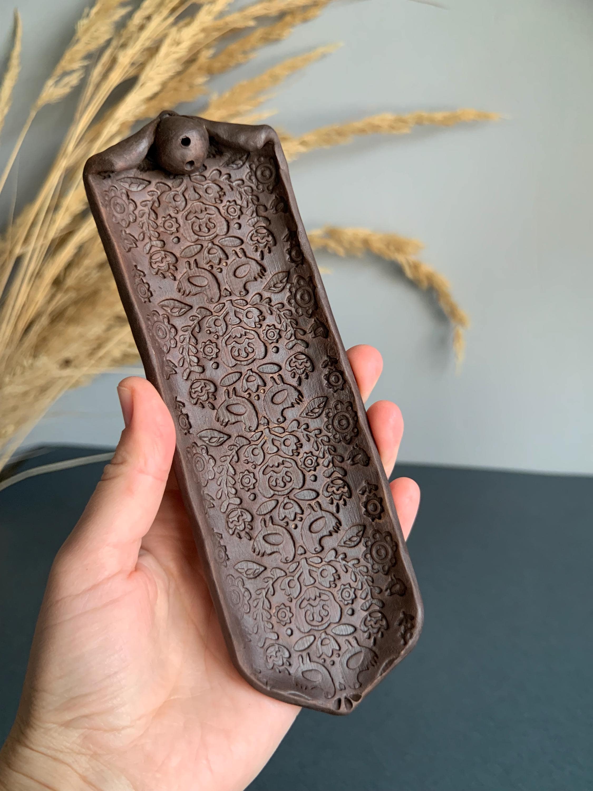 陶器のお香立て。模様のある粘土のお香立て。 - Etsy 日本