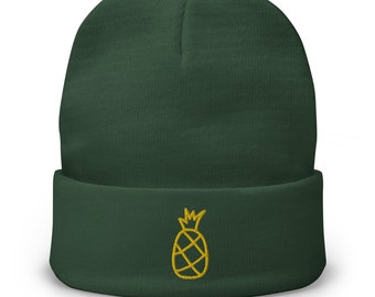 Embroidered Beanie - Pineapple