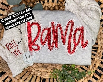 Bama Sequin Embroidered Shirt | Alabama | Crismon Tide | Game Day Apparel |