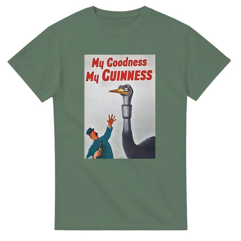 Camiseta My Goodness My Guinness / Divertida camiseta de algodón / Regalo perfecto para los amantes de la cerveza Military Green