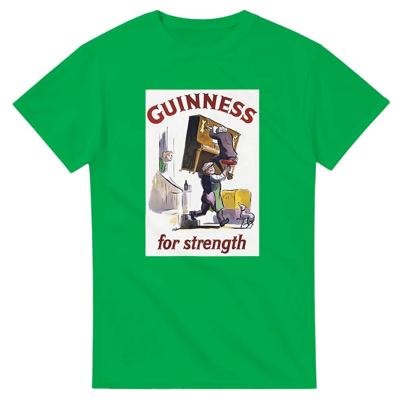 Guinness for Strength T-Shirt - Classic Cotton Casual Tee Gift for Beer Lovers Irish Green