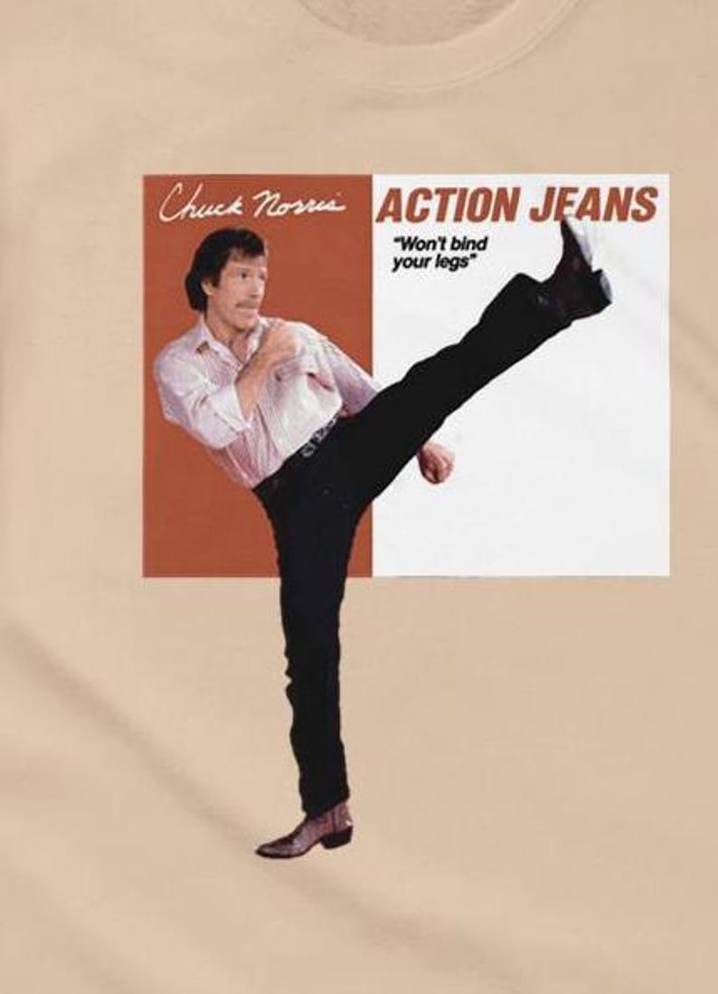 Chuck Norris Action Jeans Etsy