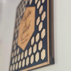 Hexagon Guestbook Alternative Personalized Wedding Laser Cut Sign