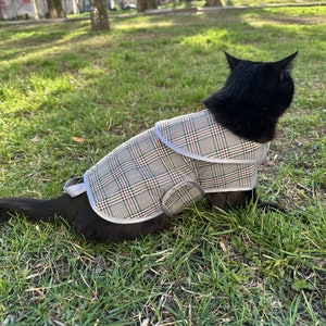 Classic Plaid Pet Coat - Custom Dog Rain Coat - Personalized Dog Jacket with Name - Warm Autumn/Winter Waterproof English Raincoat for Dogs