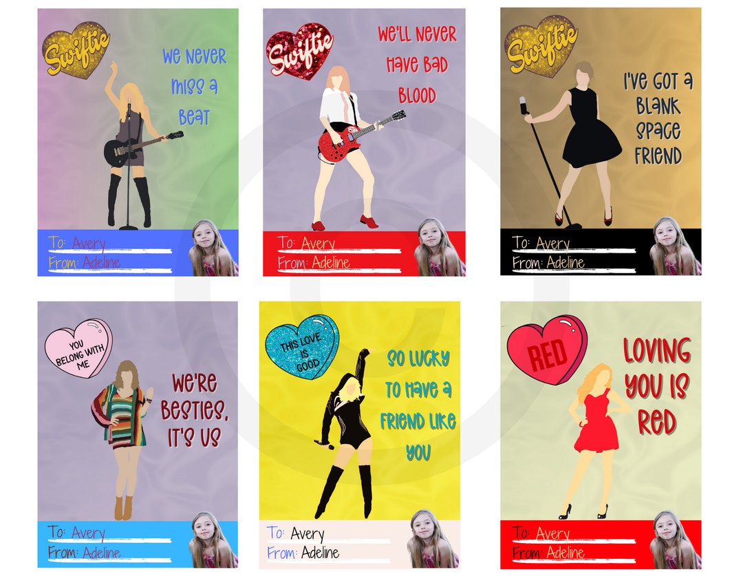 Taylor Swift Valentine Cards Editable Printable Classroom Valentine ...