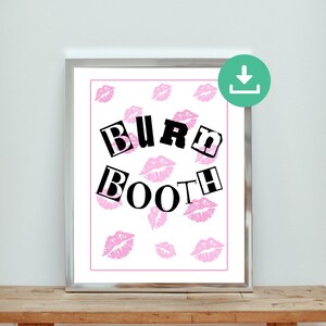 Mean Girls Inspired Photo Booth Sign INSTANT DOWNLOAD Birthdays, Bachelorette Parties, Burn Book Booth