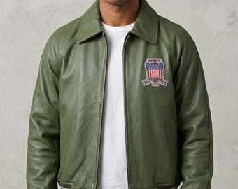 AVIREX USA echt leren varsity bomberjack | Retro streetwear-stijl