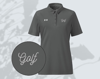 Cursive Golf Text Embroidery on Under Armour® Women’s Golf Polo
