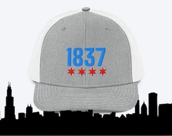 1837 Chicago Stars Mid Profile Trucker Hat | Chicago Pride | Chicago Hat | Chicago Flag | Chicago Trucker Hat