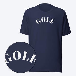 Men’s GOLF T-Shirt – Arched Chest Design | Soft Cotton Tee | Athletic Fit Short Sleeve Shirt