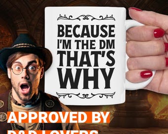 Funny Dungeon Master Mug: D&D Game Master Gift, 11oz Ceramic Coffee Cup
