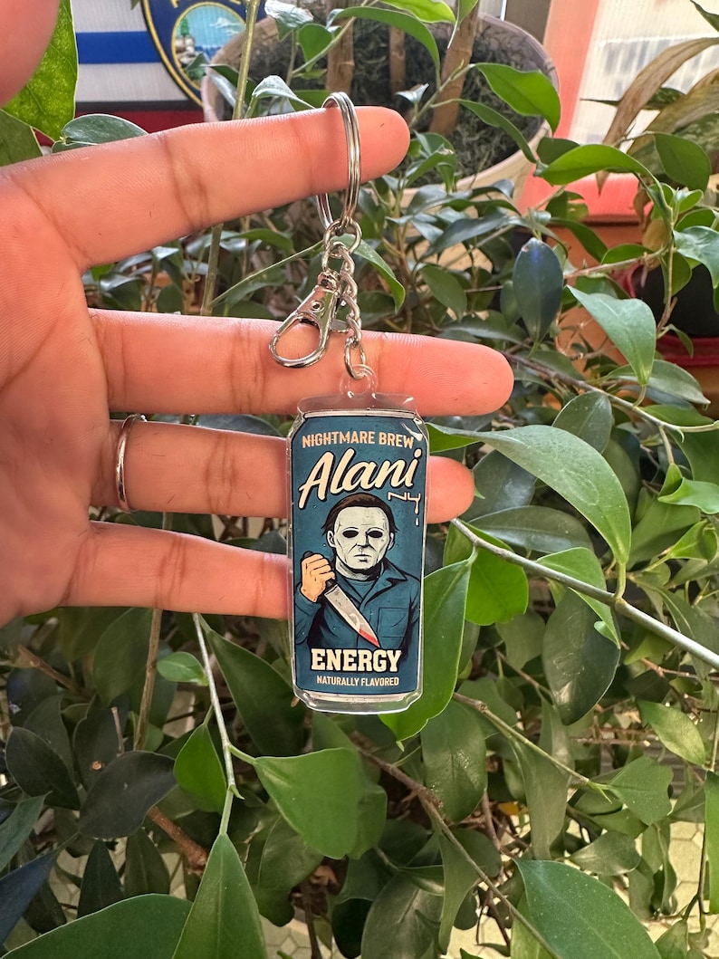 Michael Myers Alani Keychain: Halloween Energy Drink Bag Charm - Etsy