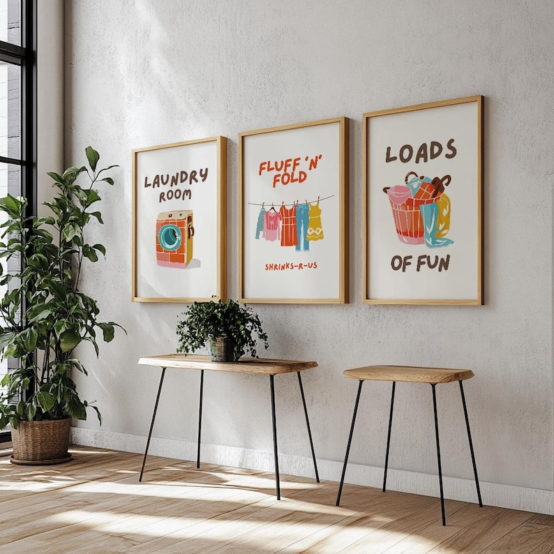 Laundry Room Art Prints: Trendy Home Decor SET OF 3 (digital Download ...