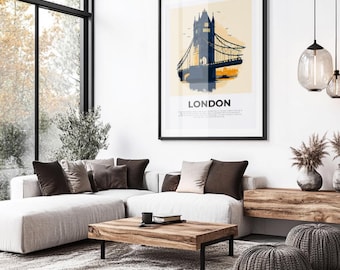 London Travel Print: Minimalist Wall Art Home Decor (Digital Download)