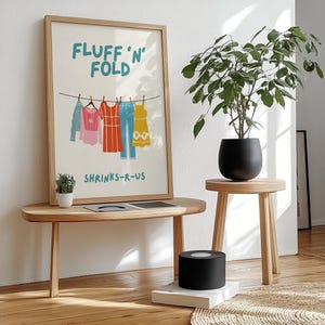 Printable Laundry Room Wall Fluff n fold poster , Wall Hanging Home Décor, Laundry Room Poster Trendy Laundry Wall Art Room Decor, Funny Art