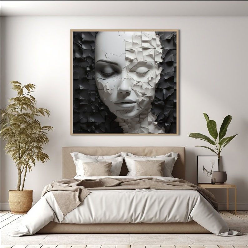 Contemporary Black and White Portrait, Psyche. Large Downloadle Print