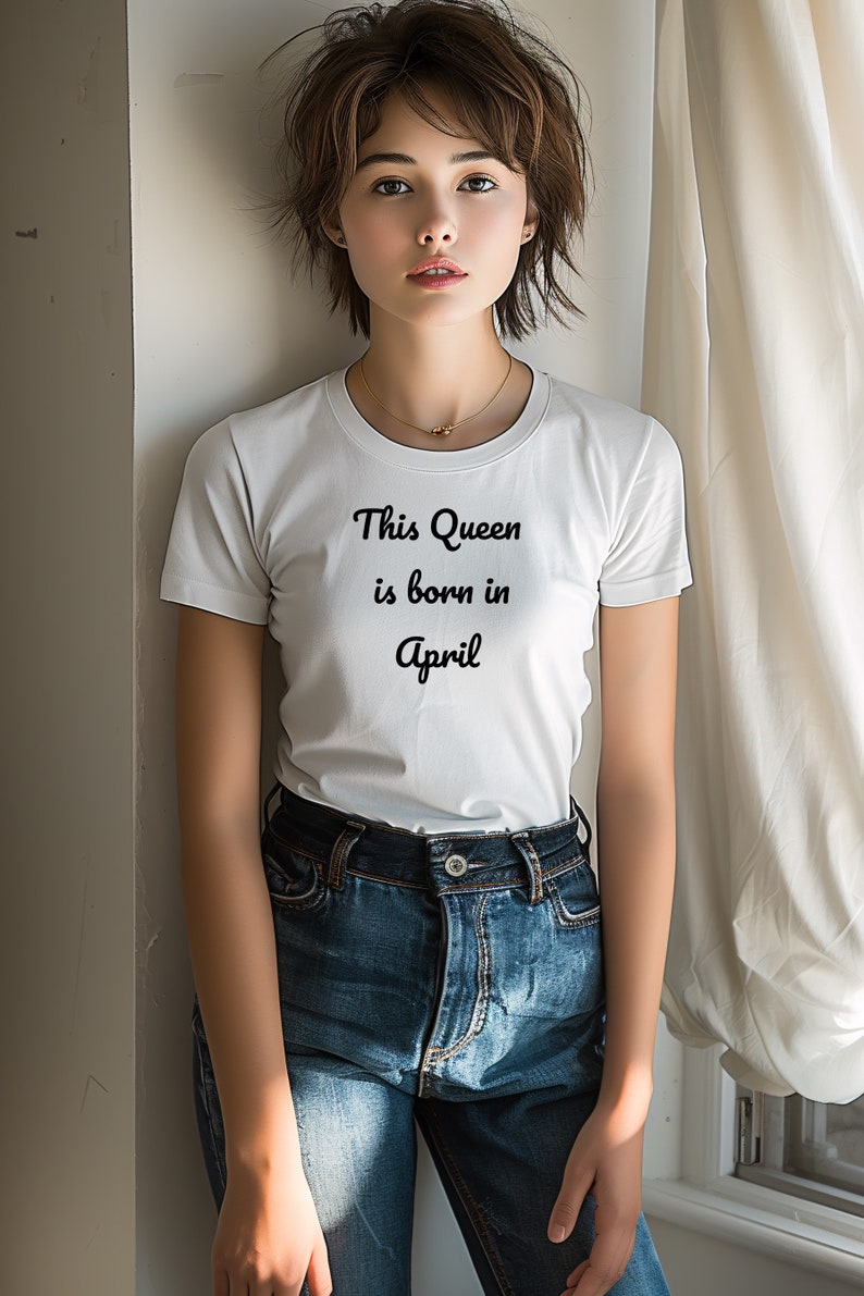 April Queen Shirt Birthday Royalty Tee for Aries & Taurus Easter Bunny ...