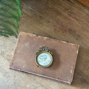 Antique French Miniature Portrait Painting of a Lady