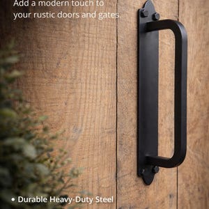 Arched Barn Door Handle: Solid Steel, Flat Black Finish