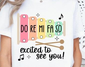 Shirt Do Re Mi Fa So Excit to See You, T-shirt muziekleraar, docent basiskoor