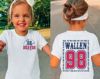 Kids Morgan Wallen, 98 Braves, country muziek shirt, unisex jeugd tshirt, concert tee, jongens Morgan Wallen shirt, meisjes Morgan Wallen shirt