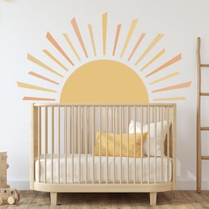 Rising Sun Fabric Wall Decal: Neutral Nursery, Kids Room Decor