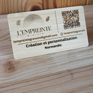 carte visite bois personnalisée