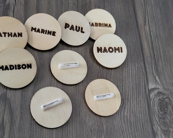 Badges en bois personnalisable