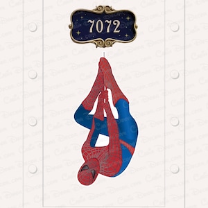 Disney Cruise Door Magnets Spiderman Magnet hanging from the Room Number Real cut magnets Choose Your Size