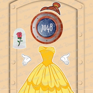 Disney Cruise Door Magnets Belle Disney Princess from Beauty and the Beast Real Magnets Stick right to door, no laminated paper