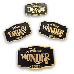 Disney Cruise Line 3d Printed Plastic Plaques with Magnetic backing to stick to Cruise doors with Ship Logo and Optional Family Name