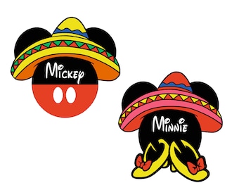 Disney Cruise Door Magnets Mexican Minnie Mouse magnets  Real Die Cut Magnet not Laminated Paper