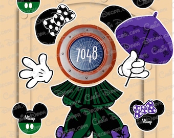 Disney Cruise Door Magnets Haunted Mansion Minnie Mouse with Customized Mickey and Minnie magnets for family