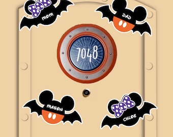 Disney Cruise Door Halloween Vampire Bat Magnets ready to be personalized Mickey and Minnie magnets ~ Stronger Magnets!