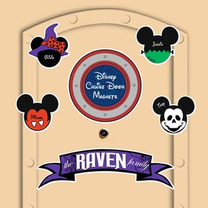 Disney Cruise Halloween Door Magnets Mickey Mouse name banner Strong Magnets no paper