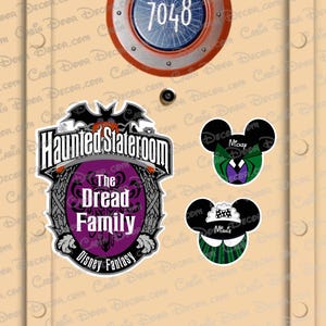 Disney Cruise Halloween Door Magnet Haunted Stateroom Sign with Custom Bat Magnets for family