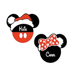 Disney Cruise Door Magnets Christmas Ears Mickey and Minnie- Real Die Cut Magnets, Not Laminated Paper
