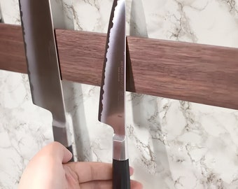 Tira de cuchillo de madera magnética minimalista / Porta cuchillos magnético / Tira de cuchillo de pared magnética / Regalo de bienvenida / Decoración de cocina