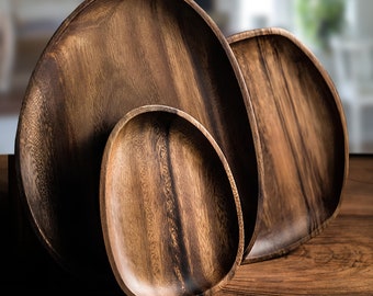Unregelmäßiges Holztablett | Ovale Holztabletts | Charcuterie Holzteller | Holzplatte für Käse | Rustikale Wohnkultur | für die Küche