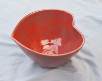 Handmade Ceramic Red Heart Bowl