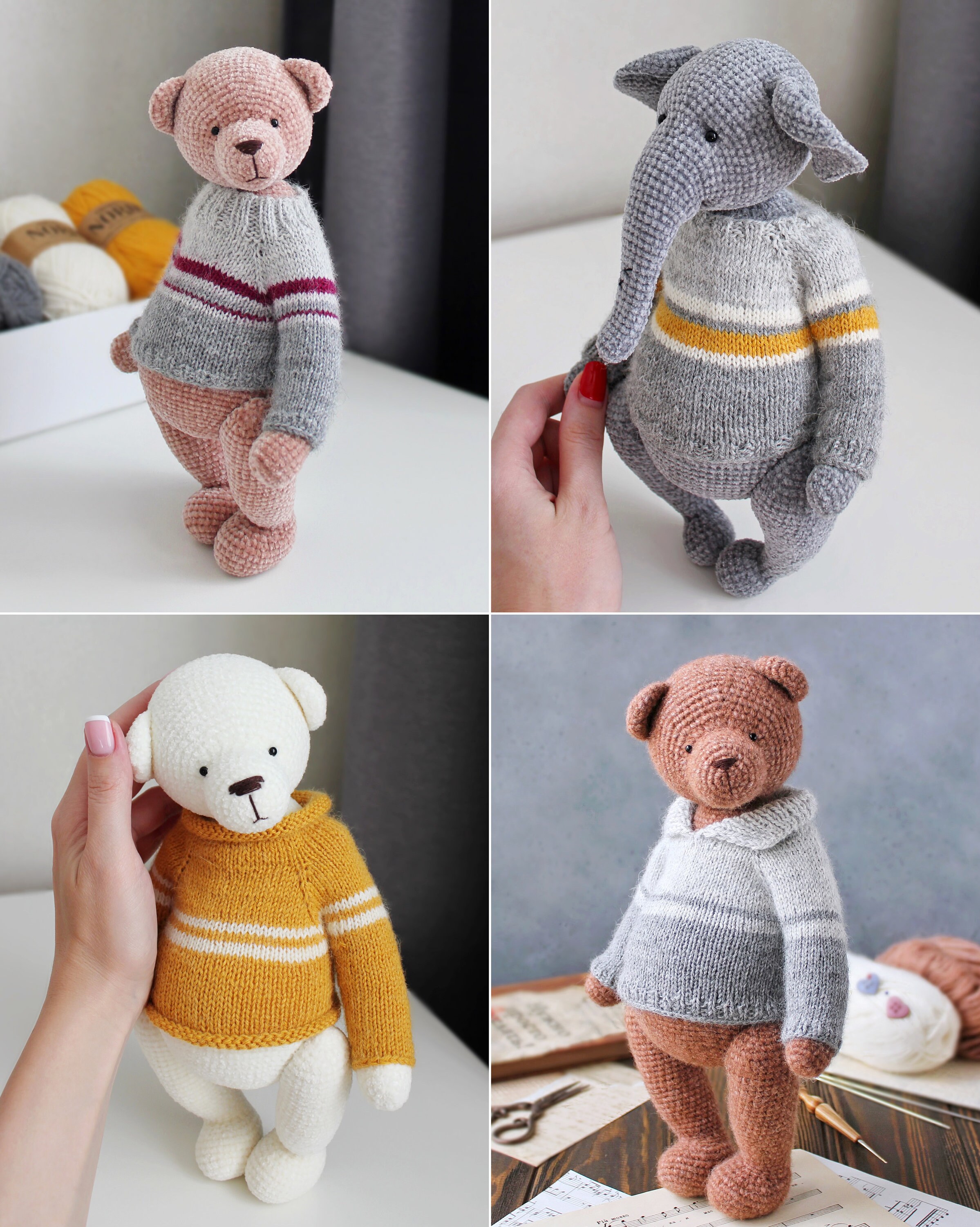 Toy Sweater Knitting Pattern PDF Knitting Sweater for 10.512.9 Inches